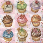 NP-FD04 33 x 33 cm Cupcakes Square pink