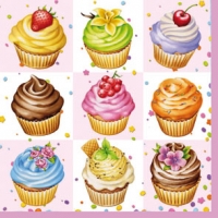 NP-FD04 33 x 33 cm Cupcakes Square pink