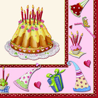 NP-HBD04 33 x 33 cm HAPPY BIRTHDAY PINK