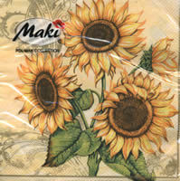 NP-NT21 Bunch of Sunflowers cream 33 x 33cm