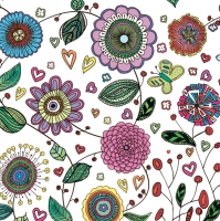 NP-NT23 33cm X 33cm multi colour flower