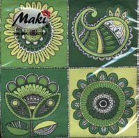 NP-P06 33 x 33cm Four flower green